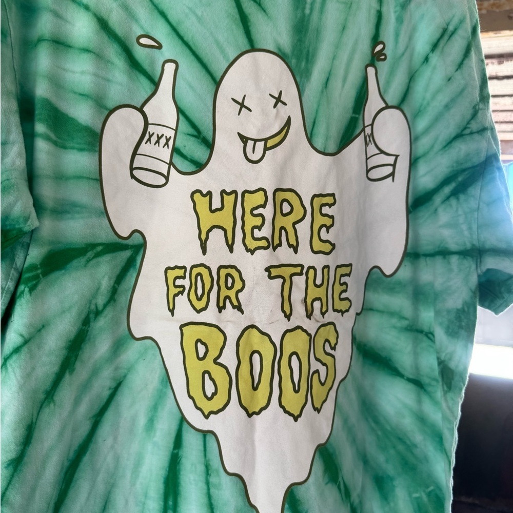 Green Tie-Dye Ghost Graphic Tee